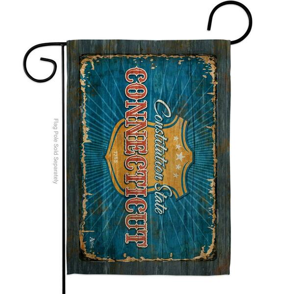 Guarderia 13 x 18.5 in. Connecticut Vintage American State Garden Flag with Double-Sided Horizontal GU4061097